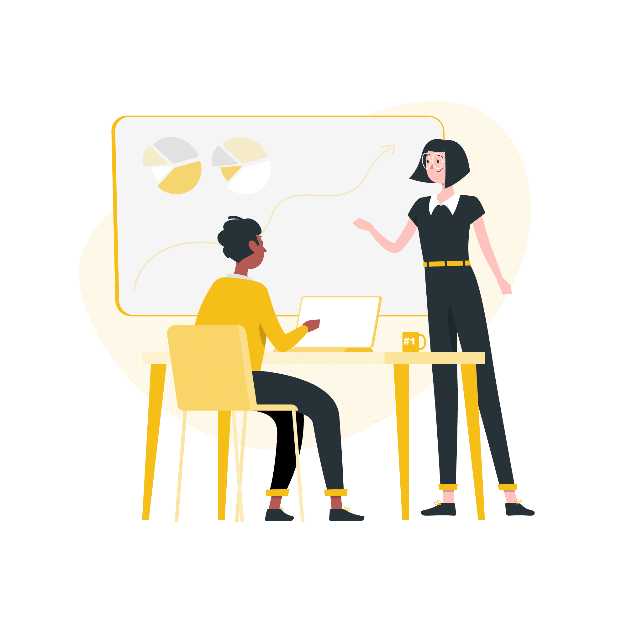 Illustration de coaching professionnel en pharmacie