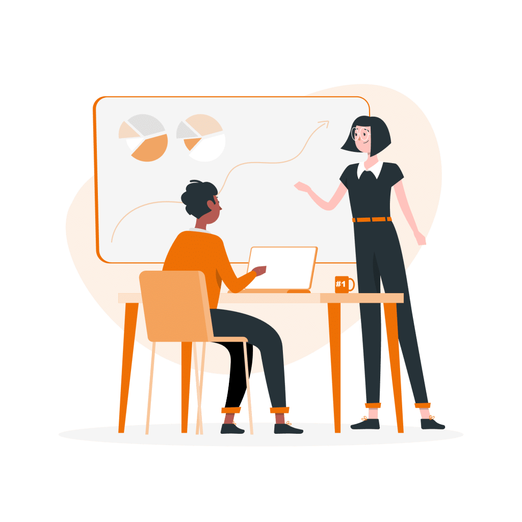Illustration de coaching professionnel en pharmacie