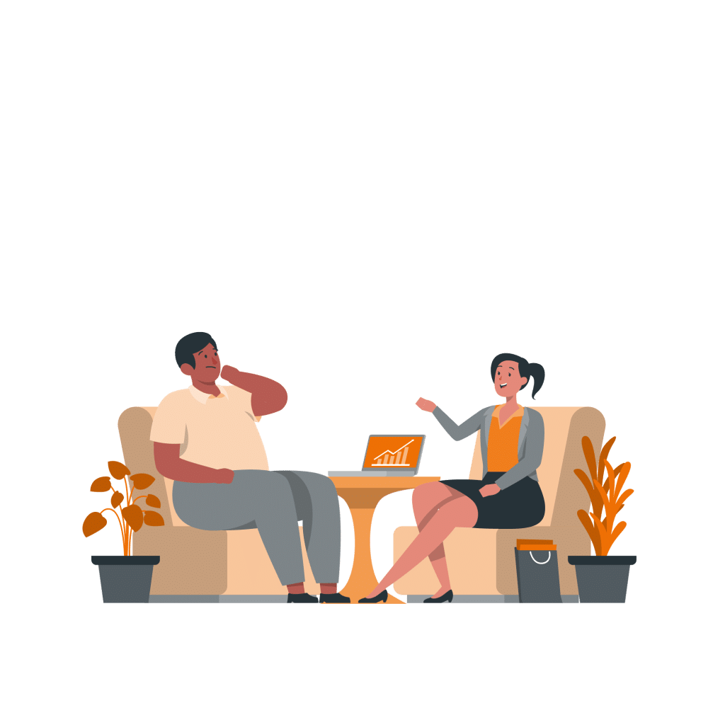 Illustration de coaching professionnel en pharmacie