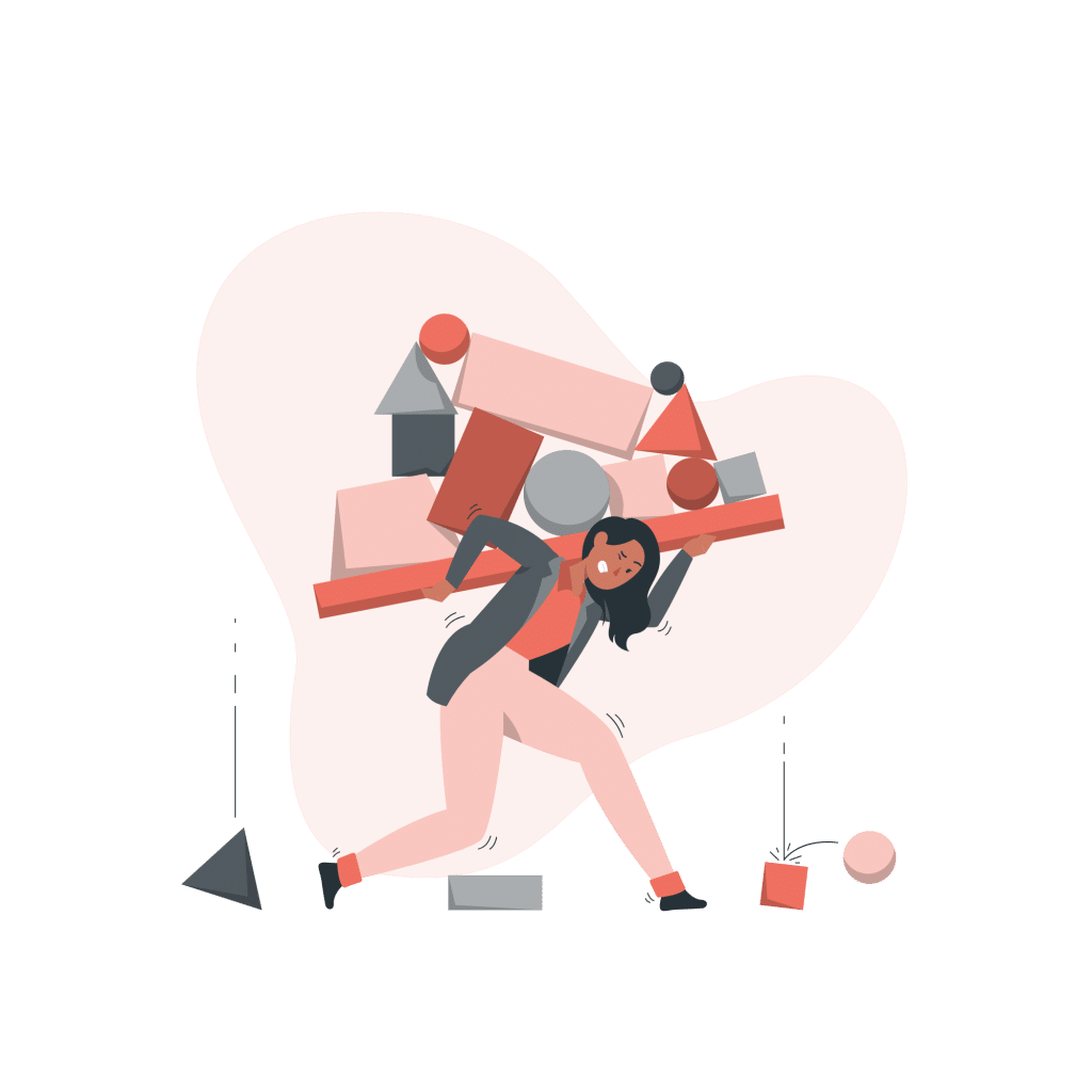 illustration rose d'une surcharge mentale